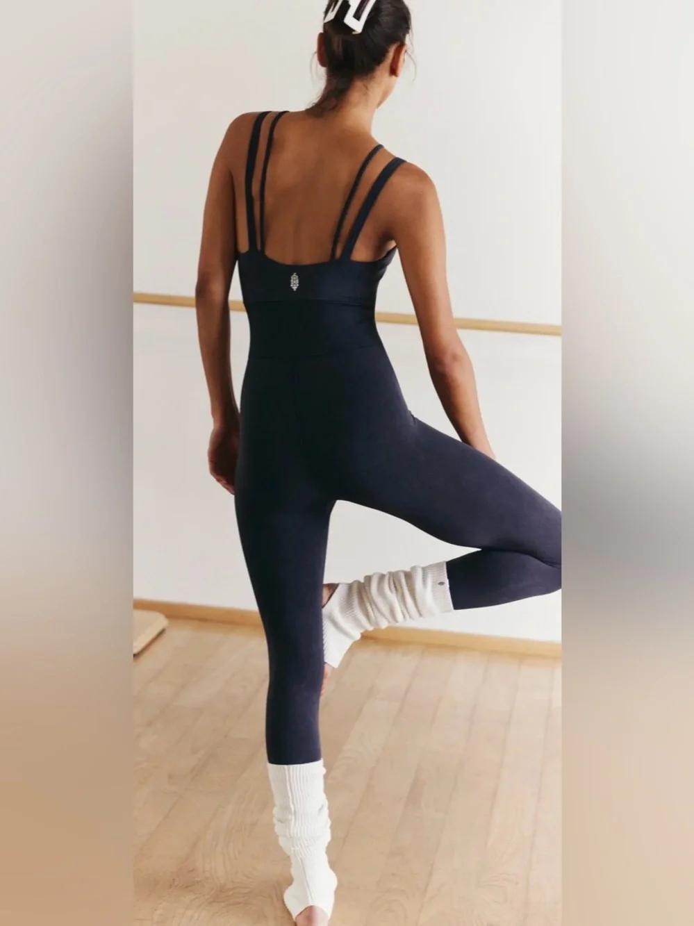 Free People Movement Good Karma Cutout Jumpsuit Black XS/S NWOT
